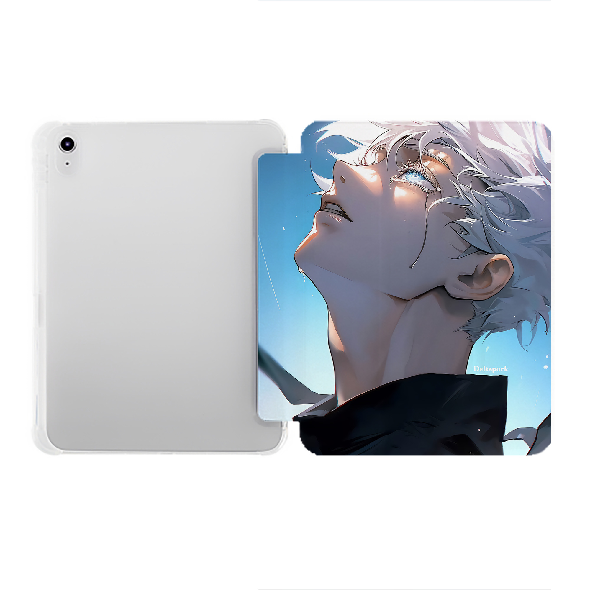 （画像用） 呪術廻戦 Jujutsu Kaisen IPad ケース ペン収納付き 三つ折りスタンド PUレザー×シリコン 対応機種9.5/10.5/10.9インチ